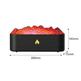 Maxbell Simulation Fire Humidifier Essential Oil Diffuser for Living Room SPA Office Black