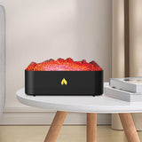 Maxbell Simulation Fire Humidifier Essential Oil Diffuser for Living Room SPA Office Black