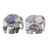 Maxbell Elephant Statue Resin Elephant Figurine for Office Cabinet Housewarming Gift Style A