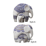 Maxbell Elephant Statue Resin Elephant Figurine for Office Cabinet Housewarming Gift Style A
