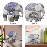 Maxbell Elephant Statue Resin Elephant Figurine for Office Cabinet Housewarming Gift Style A
