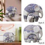 Maxbell Elephant Statue Resin Elephant Figurine for Office Cabinet Housewarming Gift Style A