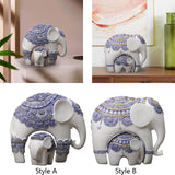 Maxbell Elephant Statue Resin Elephant Figurine for Office Cabinet Housewarming Gift Style A