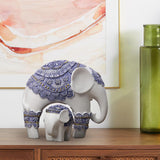 Maxbell Elephant Statue Resin Elephant Figurine for Office Cabinet Housewarming Gift Style A