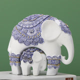 Maxbell Elephant Statue Resin Elephant Figurine for Office Cabinet Housewarming Gift Style A