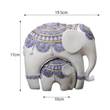 Maxbell Elephant Statue Resin Elephant Figurine for Office Cabinet Housewarming Gift Style B