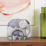 Maxbell Elephant Statue Resin Elephant Figurine for Office Cabinet Housewarming Gift Style B