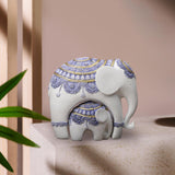 Maxbell Elephant Statue Resin Elephant Figurine for Office Cabinet Housewarming Gift Style B