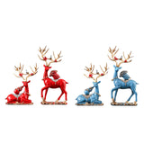 Maxbell Elk Deer Figurines Home Decor Resin Sculptures for Office Bookshelf Tabletop red