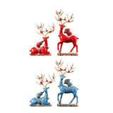 Maxbell Elk Deer Figurines Home Decor Resin Sculptures for Office Bookshelf Tabletop red