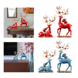Maxbell Elk Deer Figurines Home Decor Resin Sculptures for Office Bookshelf Tabletop red