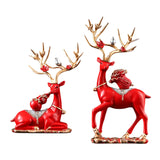 Maxbell Elk Deer Figurines Home Decor Resin Sculptures for Office Bookshelf Tabletop red