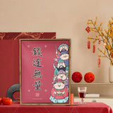 Maxbell Chinese Wall Painting Creative Gift New Year Decoration for Home Living Room Style A