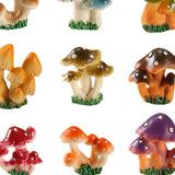 Maxbell 9Pcs Mini Mushrooms Figurines Miniature Garden Ornaments for Cake Decoration