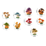 Maxbell 9Pcs Mini Mushrooms Figurines Miniature Garden Ornaments for Cake Decoration