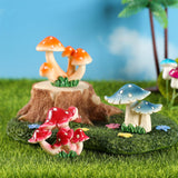 Maxbell 9Pcs Mini Mushrooms Figurines Miniature Garden Ornaments for Cake Decoration