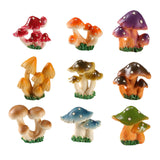 Maxbell 9Pcs Mini Mushrooms Figurines Miniature Garden Ornaments for Cake Decoration