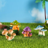 Maxbell 9Pcs Mini Mushrooms Figurines Miniature Garden Ornaments for Cake Decoration