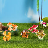 Maxbell 9Pcs Mini Mushrooms Figurines Miniature Garden Ornaments for Cake Decoration
