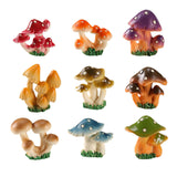 Maxbell 9Pcs Mini Mushrooms Figurines Miniature Garden Ornaments for Cake Decoration