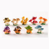 Maxbell 9Pcs Mini Mushrooms Figurines Miniature Garden Ornaments for Cake Decoration