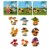 Maxbell 9Pcs Mini Mushrooms Figurines Miniature Garden Ornaments for Cake Decoration
