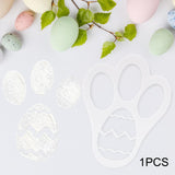 Maxbell Easter Bunny Footprint Stencil Easter Eggs Painting Stencil for Party Garden