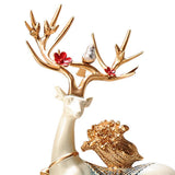 Maxbell 2Pcs Deer Statues Collection Tabletop Ornaments for Cabinet Desk Living Room