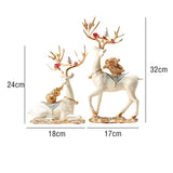 Maxbell 2Pcs Deer Statues Collection Tabletop Ornaments for Cabinet Desk Living Room