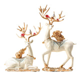 Maxbell 2Pcs Deer Statues Collection Tabletop Ornaments for Cabinet Desk Living Room