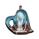 Maxbell Backflow Incense Holder Figurine Creative Aroma Ornament for Desk Table Yoga