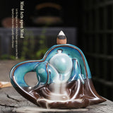 Maxbell Backflow Incense Holder Figurine Creative Aroma Ornament for Desk Table Yoga