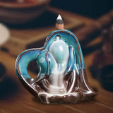 Maxbell Backflow Incense Holder Figurine Creative Aroma Ornament for Desk Table Yoga