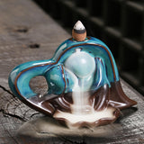 Maxbell Backflow Incense Holder Figurine Creative Aroma Ornament for Desk Table Yoga