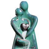 Maxbell Ceramic Backflow Incense Burner Statue Couple Flow Incense Burner for Office