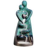 Maxbell Ceramic Backflow Incense Burner Statue Couple Flow Incense Burner for Office