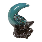 Maxbell Backflow Incense Burner Gift Table Centerpiece for Spa Table Living Room Blue