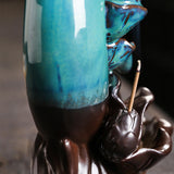 Maxbell Backflow Incense Burner Gift Table Centerpiece for Spa Table Living Room Blue