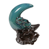 Maxbell Backflow Incense Burner Gift Table Centerpiece for Spa Table Living Room Blue