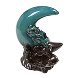 Maxbell Backflow Incense Burner Gift Table Centerpiece for Spa Table Living Room Blue