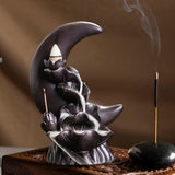 Maxbell Backflow Incense Burner Gift Table Centerpiece for Spa Table Living Room Black