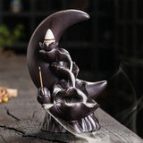 Maxbell Backflow Incense Burner Gift Table Centerpiece for Spa Table Living Room Black