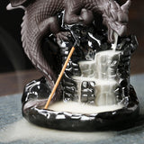 Maxbell Backflow Incense Burner Dragon Waterfall Incense Burner for Table Meditation