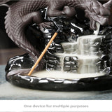 Maxbell Backflow Incense Burner Dragon Waterfall Incense Burner for Table Meditation