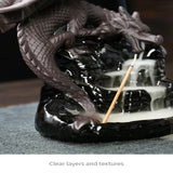 Maxbell Backflow Incense Burner Dragon Waterfall Incense Burner for Table Meditation