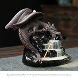 Maxbell Backflow Incense Burner Dragon Waterfall Incense Burner for Table Meditation