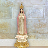 Maxbell Our Lady of Fatima Figure Resin Chapel Collection Blessed Mary Statue pink