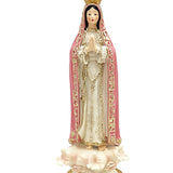 Maxbell Our Lady of Fatima Figure Resin Chapel Collection Blessed Mary Statue pink
