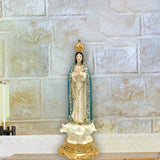 Maxbell Our Lady of Fatima Figure Resin Chapel Collection Blessed Mary Statue blue
