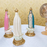 Maxbell Our Lady of Fatima Figure Resin Chapel Collection Blessed Mary Statue blue